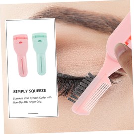 Minkissy 2pcs Handheld Eyelash Curling Clip Ergonomic Lash Makeup Tools Lash Brush for Easy and Safe Eyelash Curling Elegant Packaging