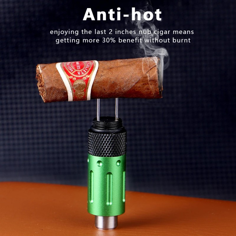 KEENSUN Luxury 2-in-1 Cigar Draw Enhancer 9mm Punch Cutter, 2-5