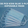 ymbuy 50 Pcs Kids Children Blue 3-Ply Disposable Face Mask