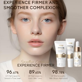 Schnecke Essence Skin Travel Care Kit,3-Teiliges Hautpflege Essentials Set Mit Essenz,Augencreme,Feuchtigkeitscreme Reisefreundliches Gesicht Routine Set für Frauen und Teenager Mädchen