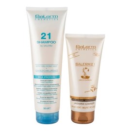 Salerm Cosmetics Kit Shampoo con cido Hialurnico y Protena de Seda  Mascarilla Acondicionadora Super Hidratante Proteccin Brillo Y Nutricion Con...   