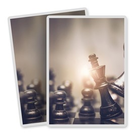 Vinyl Rectangle Vertical (Portrait) Stickers (Set of 2) 10cm - Chess Board Game Skill Strategy for Laptops, Tablets, Luggage, Scrap Booking, Fridges #52705