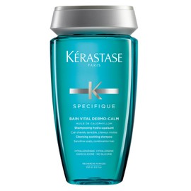 KÉRASTASE Bain Vital Dermocalm |Shampoo para Cuero Cabelludo Sensible | Elimina Impurezas, Reduce Picazón y Sensibilidad y Recupera la Ligereza y Vitalidad del Cabello | Con Glicerina y Mentol | 250ml