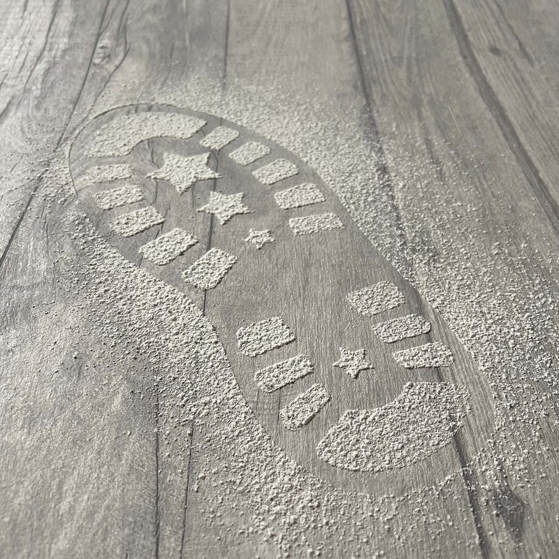 2 Pack Santa Footprint Stencils - Durable Reusable Plastic for