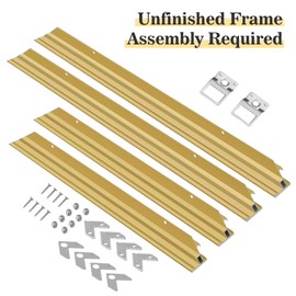 Akfado Canvas Frame for 24x36 Oil Paintings, 0.86" Deep DIY Metal Floater Frames for Vintage Wall Art Prints, Minimalist Wall Decor for Bedroom Hallway Entryway, No Glass & Back (Gold)