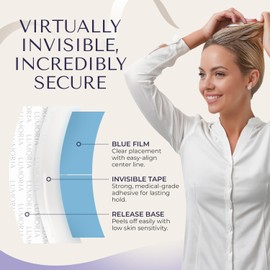 LUMORIA 24pcs Wig Tape Double Sided Extra Strong Hold - Toupee Tape for Woman, Wig Tapes for Lace Wigs, Hair System Tapes, Strong Waterproof Hold, Double Sided Hair Strips