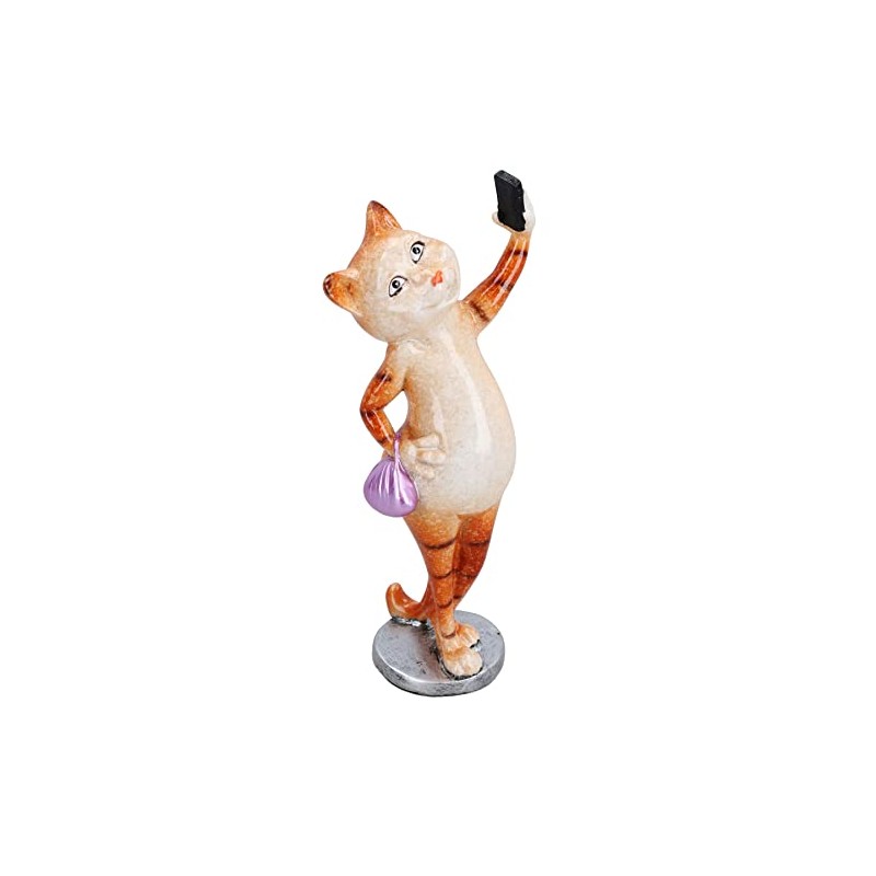 AB Tools Ginger Slim Cat Taking Selfie Picture Ornament Statue