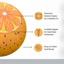 Horzmetnex 40 Inch Horse Ball Cover ，Ball Cover for Horses,High-Strength Fabric,Orange Pattern