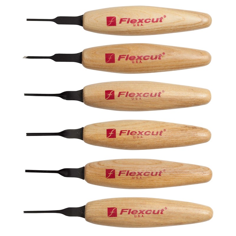 Flexcut Wood Carving Tools 1.5mm Mixed Profile Micro Tool Set