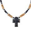 BlueRica Wood Cross Pendant on Coconut Beads and Puka Shell