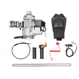 Guaopom 2-Stroke 49CC Bike Engine Motor Kit, Motorized Petrol Gas Motor Engine Kit, Single Cylinder Recoil Pull Start Air Cooled Engine Motor for Pocket Bike Mini Dirt Bike ATV Or Scooter