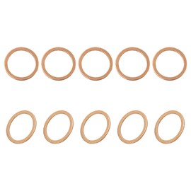 DTGN 21mmx27mmx1mm(IDxODxT) Flat Copper Sealing Washers - 10Pack - Good for Industrial Machinery M20 Screws - Copper Flat Ring Gaskets