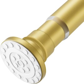 Gold Adjustable Tension Rod 18-32 Inches Non-Slip Spring Curtain Rod No Drilling for Shower or Closet Usecolor: Gold 18" to 32"
