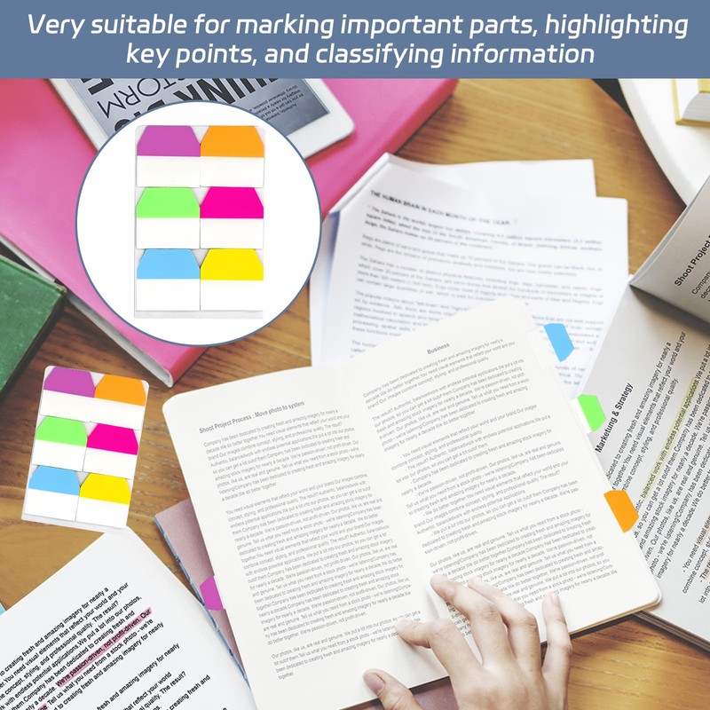 600 Pcs Page Markers Tabs,Colorful Post It Tabs,Multi-Purpose Sticky Tabs
