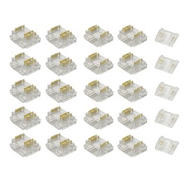 Biantie La 3-Pin 12mm COB LED Strip Connector Kit for Solderless Strip-to-Wire and Strip-to-Strip Joints on 5V 12V 24V DC COB LED Light Strips (Pack of 25)