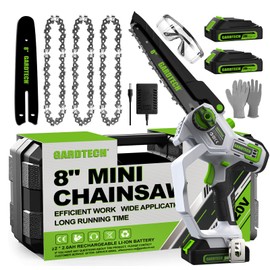 Gardtech Mini Chainsaw Cordless 8 Inch - Portable Electric Chainsaw Cordless Battery Powered, Handheld Small Chain Saw with 2-side Security Lock [Southpaws Friendly] for Wood Cutting, Pruning Branches