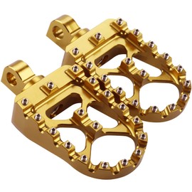 Foot Pegs CNC Wide footpeg MX Bobber & Chopper Style Compatible with harley Dyna Sportster Fatboy Iron 883, Motorcycle Footpegs Gold