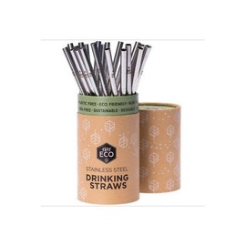 Ever Eco 25 Pack Straight Stainless Steel Straws - Counter Display