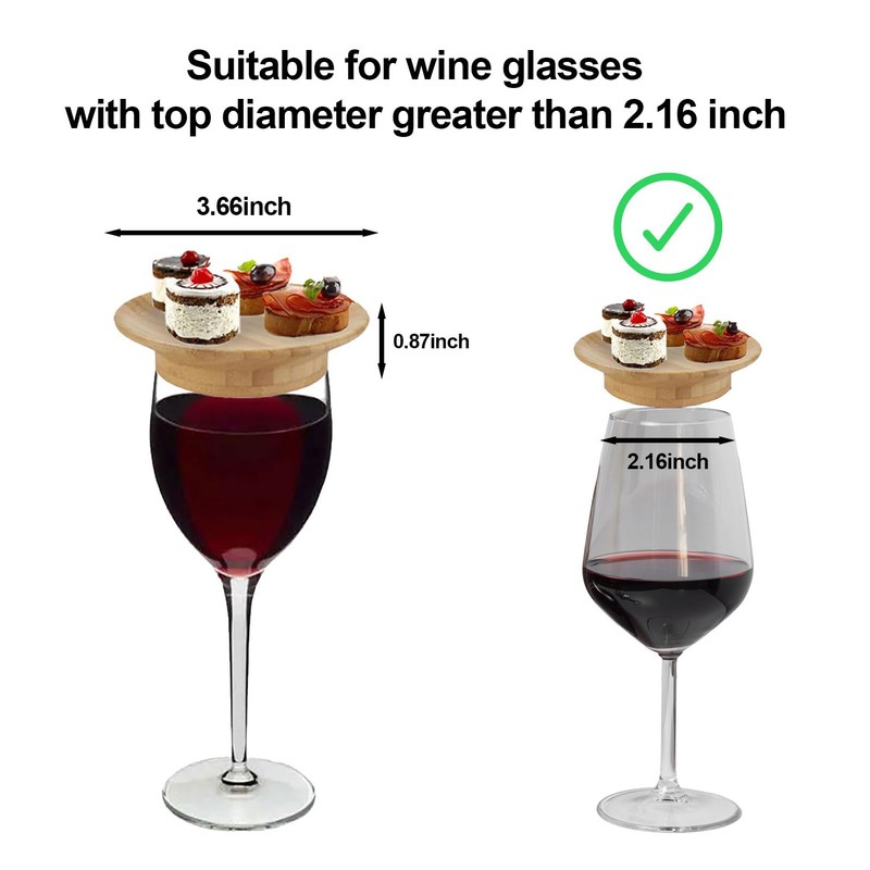 6pcs Wine Glass Charcuterie Topper Mini Charcuterie Board Coasters Appetizer