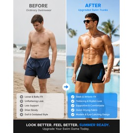 Men’s Quick-Dry Swim Trunks for Beach & Pool – Printed Stretch Boxer Shorts with Drawstring Waist