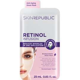 Skin Republic Retinol Infusion Face Mask, Helps Smoothes the Skins Appearance, Brightens Dark Spots, 25ml