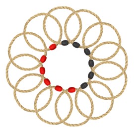 12 Pack Rope Ring Toss Game Replacement Parts for Adults and Kids, Outdoor Toss Rings for Agility Practice and Speed Game and Yard Games and Lawn Games for Party (Red and Black)