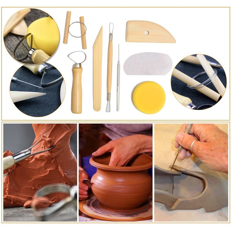 51pc Pottery Clay Sculpting Tools, Pottery Carving Tool Complete Universal