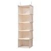 BOMEI PACK Beige Hanging Wardrobe Closet Organizer Shelves with 5
