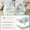 Finlonte Quilt King Size Bedding Set, Floral Real Patchwork Green