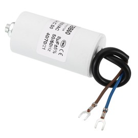 YOKIVE 8uF CBB60 Capacitor with U Terminal Wires, AC 450V(White)