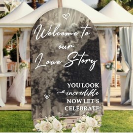 Wedding Welcome Signs Wedding Stickers for Mirror Glass Welcome to Our Weddings Vinyl Lettering Decal Signs Removable Our Love Story Signs Decals Marriage Signage Mr and Mrs Decal Reception Supplies