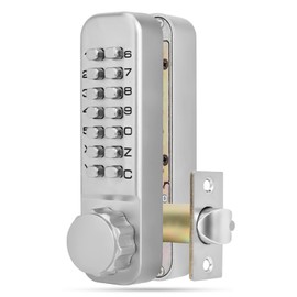 Yctze Digits Mini Mechanical Code Lock for Door Security, Doublesided Keyless Entry with Deadbolt, Digital Keypad for External Gate, Back to Back Push Button Secure