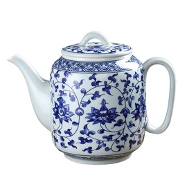 Mozacona Ceramic Teapot, Blue and White Tea Pot, Coffee Pot with Lid, 28oz