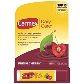 Carmex Bálsamo labial en barra - sabor cereza -SPF 15 - Paquete de 2