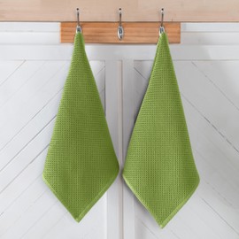 Elegant Comfort 100% Turkish Cotton 6-Pack Waffle Premium Kitchen Towels - Quick Drying and Super Absorbent Kitchen Dishcloth Towels, Ultra Soft Multi-Purpose Cleaning Towels, 13 x 13, Sage