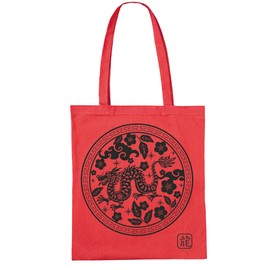 clothinx Chinese Zodiac Signs Fabric Bag with Selection, Dragon Red