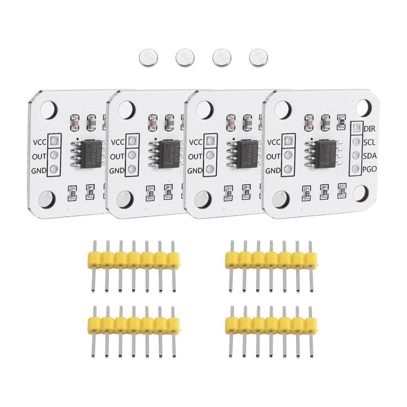 Hcskoss 4pcs AS5600 Magnetic Encoder IIC PWM Magnetic Induction Angle