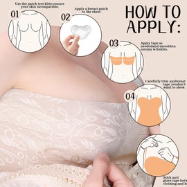 EMOET Breast Lift Tape Kit - Boob Tape For Replace Your Bra, Face Lift Tape, Comfortable Body Tape For Skin & Boobtape For Achieve Chest Push Up with Sticky Nipple Covers and Double-Sided Tape