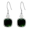 HAISWET Crystal Green Cubic Zirconia Fish Hook Dangle Earrings Silver