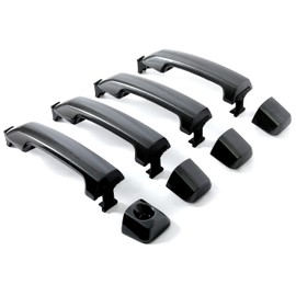HECASA 4 Door Exterior Handles Kit Gray 1G3 Compatible with 2007-2022 Toyota Tundra Crewmax Sequoia W/O Passenger Keyhole Dark Gray Replacement for 81295, 692100C010, 692170C030, 692170C010