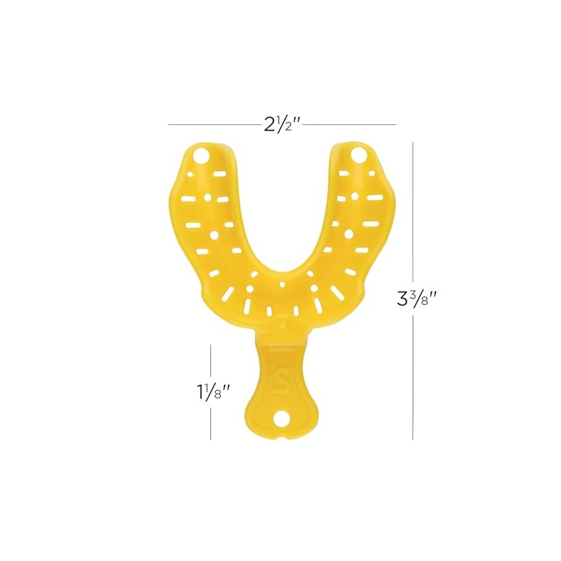 Practicon Disposable Edentulous Impression Trays, Small Lower, Pack of 12