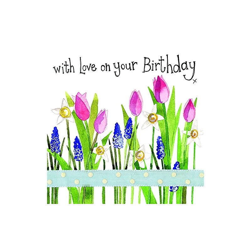 ALEX CLARK Love On Your Birthday Spring Flowers Foil Card