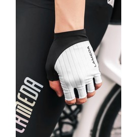 LAMEDA Cycling Gloves Men Women Summer Half Finger Thin Road Bike MTB Gloves Breathable Non-Slip Cycling Gloves Short for Cycling White L