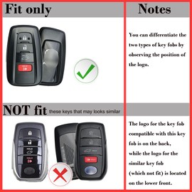 Zorratin Real Leather Remote Key Fob Cover for Toyota Camry XLE XSE LE SE Corolla Avalon C-HR Highlander Prius RAV4 4Runner Prado