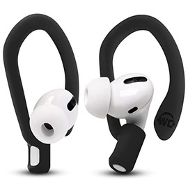 WC HookZ - Ganchos para Las Orejas mejorados y patentados para AirPods Pro 1, 2 y AirPods 1, 2 y 3 - Pares de Dos tamaños incluidos en el Paquete, Fabricados por Wicked Cushions | Pitch Black