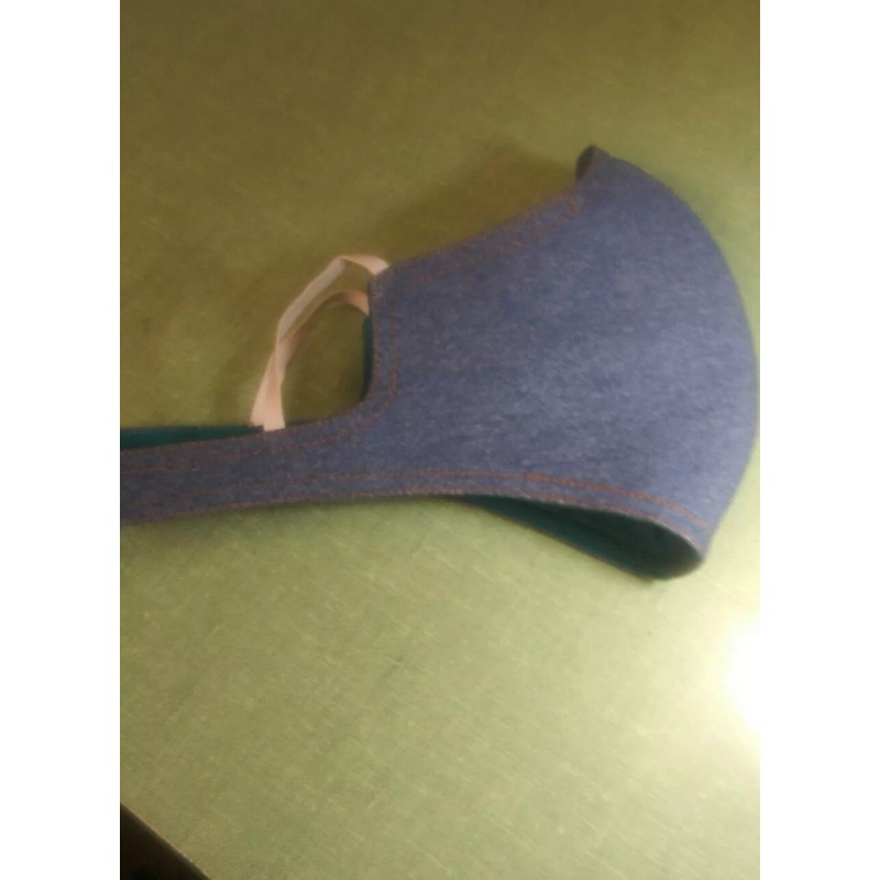 Handmade [MÉDIUM] Washed Denim, cloth Face Mask, neck with adjustable