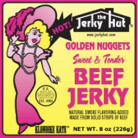 Jerky Hut Hot Sweet & Tender Golden Nuggets Jerky Hut Beef Jerky 1/2 Pound Bag Gluten Free