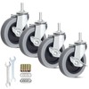 Caster Wheels, 4 Inch Heavy Duty Casters Threaded Stem Casters