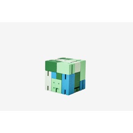 Areaware Cubebot® Capsule Collection | 3D Puzzle Robot | Green Multi | David Weeks (Micro)