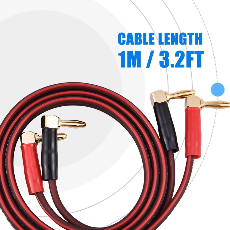 HI-FI Pure Copper Speaker Cable Right Angle L Type Banana